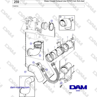 Volvo Penta TAMD72A - Water Cooled Exhaust Line 5''(127) Incl. Exh.riser