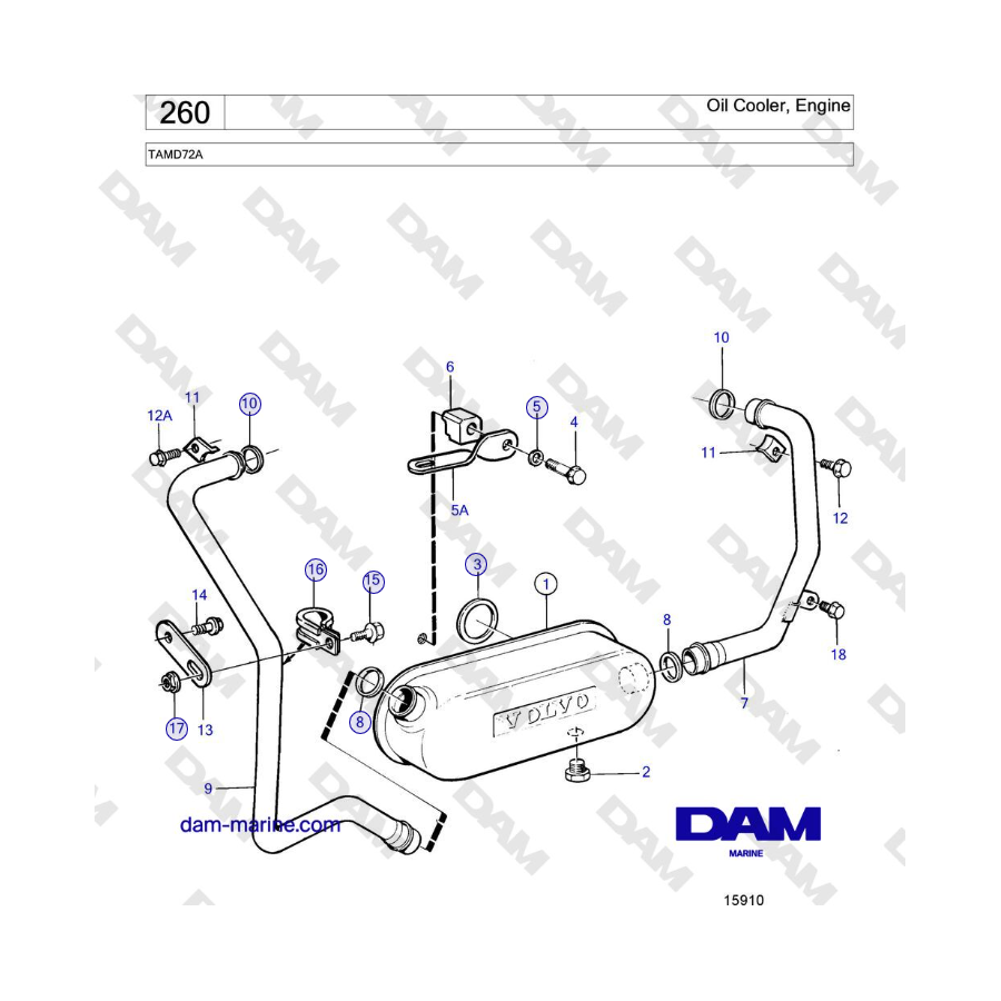 Volvo Penta TAMD72A - Oil Cooler, Engine