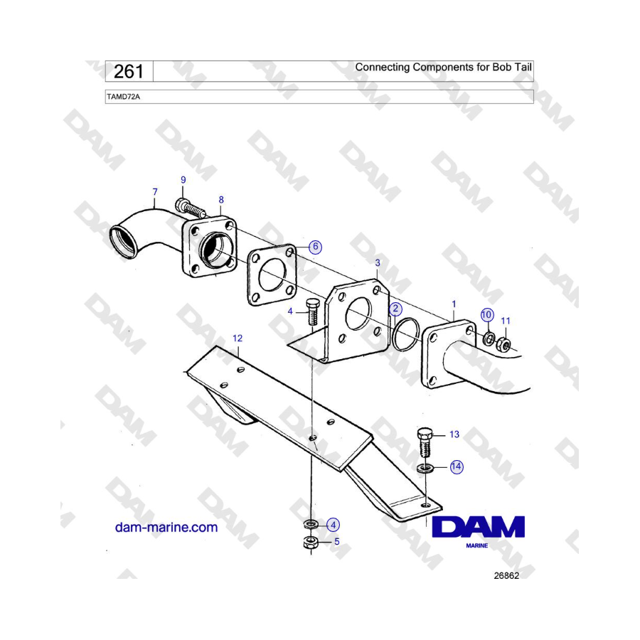 Volvo Penta TAMD72A - Connecting Components for Bob Tail 