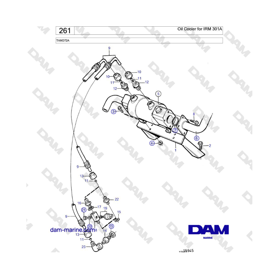 Volvo Penta TAMD72A - Oil Cooler for IRM 301A 