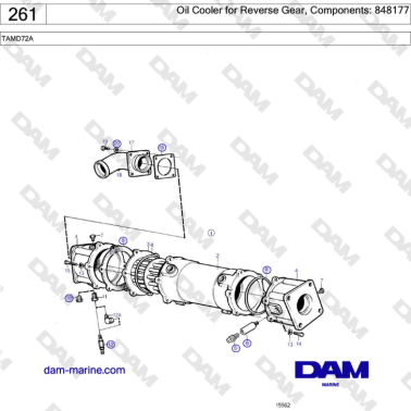 Volvo Penta TAMD72A - Oil Cooler for Reverse Gear, Components: 848177