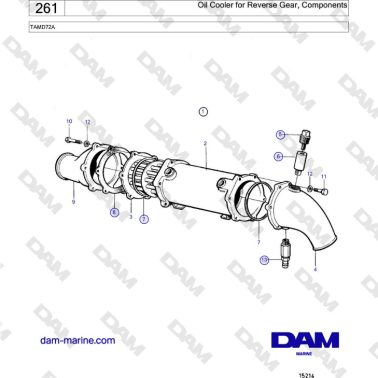 Volvo Penta TAMD72A - Oil Cooler for Reverse Gear, Components
