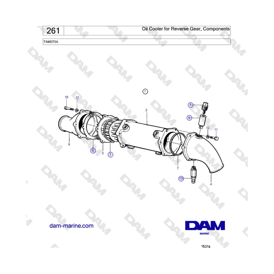 Volvo Penta TAMD72A - Oil Cooler for Reverse Gear, Components