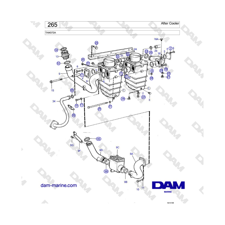 Volvo Penta TAMD72A - After Cooler