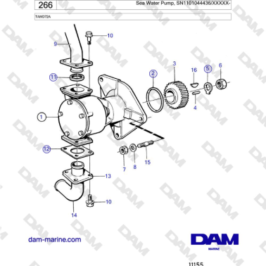 Volvo Penta TAMD72A - Sea Water Pump