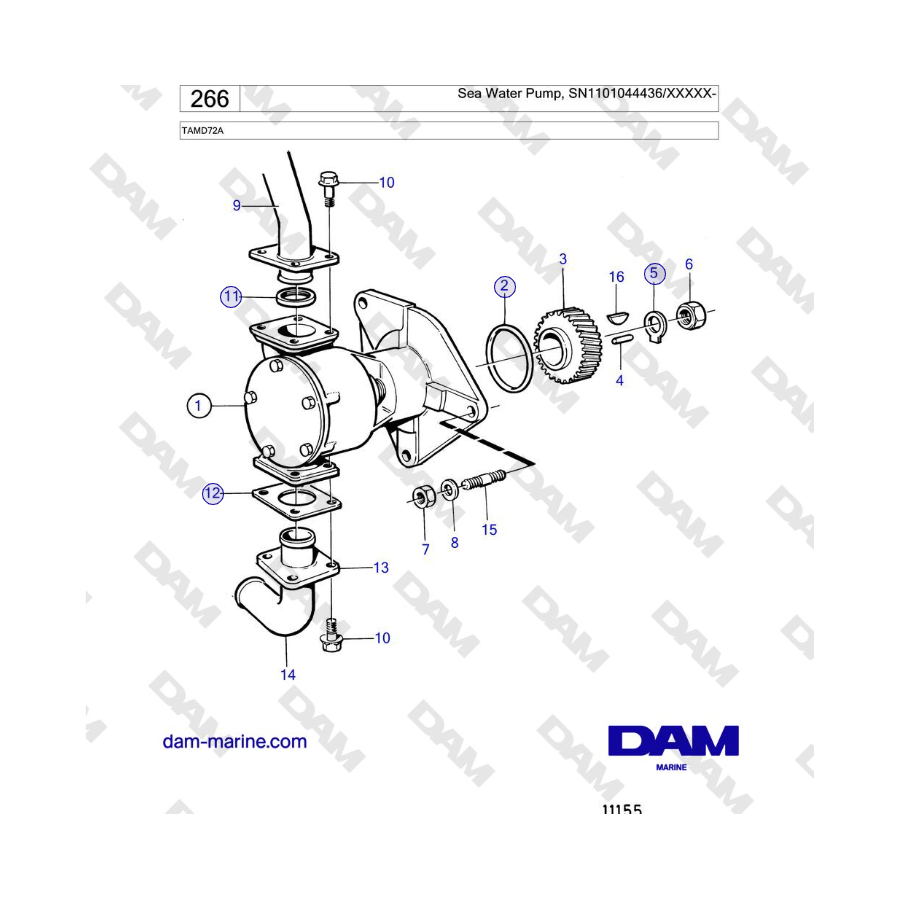 Volvo Penta TAMD72A - Sea Water Pump