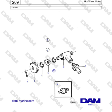 Volvo Penta TAMD72A - Hot Water Outlet