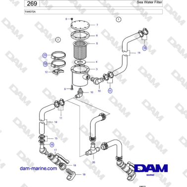 Volvo Penta TAMD72A - Sea Water Filter