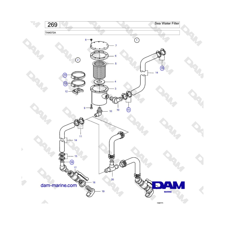 Volvo Penta TAMD72A - Sea Water Filter