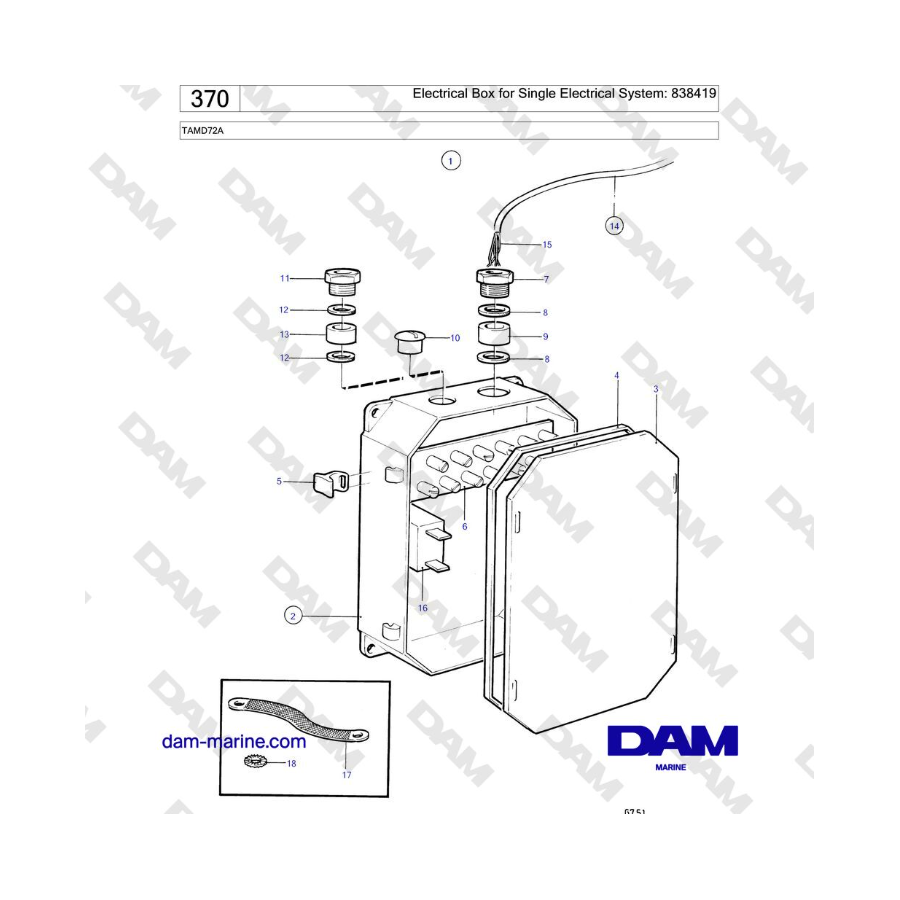 Volvo Penta TAMD72A - Electrical Box for Single Electrical System: 838419