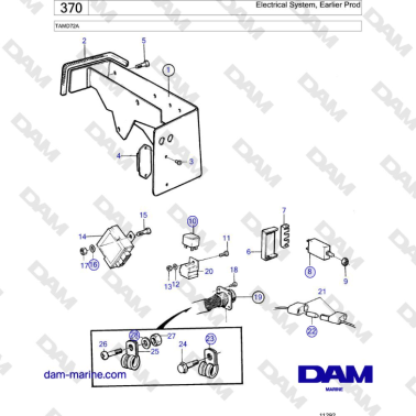 Volvo Penta TAMD72A - Electrical System, Earlier Prod