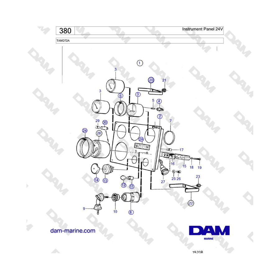 Volvo Penta TAMD72A - Instrument Panel 24V