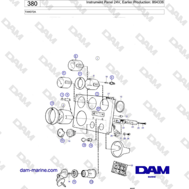 Volvo Penta TAMD72A - Instrument Panel 24V, Earlier Production: 864336