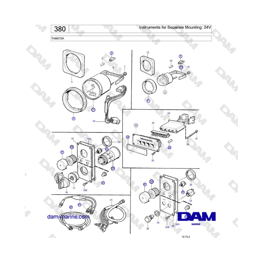 Volvo Penta TAMD72A - Instrumentos para montaje independiente: 24 V