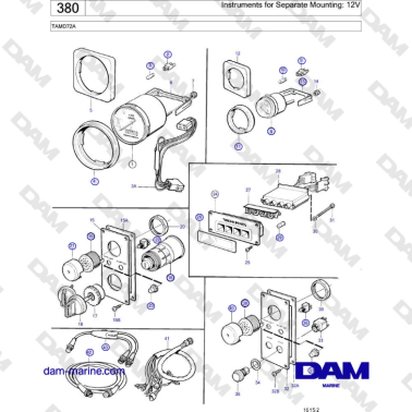 Volvo Penta TAMD72A - Instruments for Separate Mounting: 12V