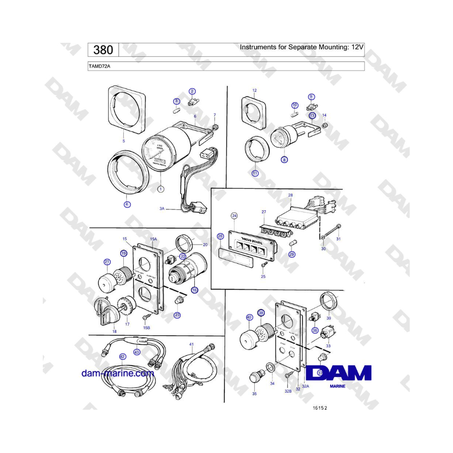 Volvo Penta TAMD72A - Instruments for Separate Mounting: 12V