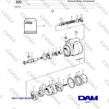 Volvo Penta TAMD72A - Hydraulic Pump, Components