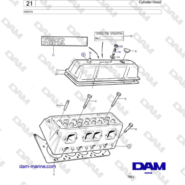 Volvo Penta AQ231A - Cylinder Head