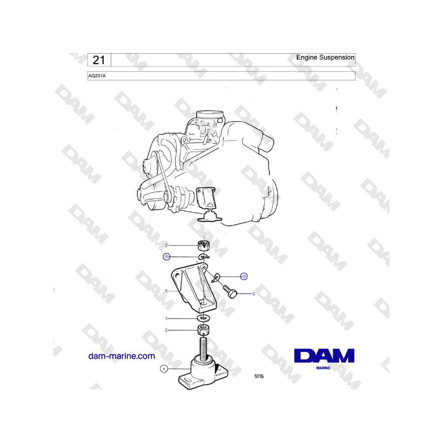 Volvo Penta AQ231A - Engine Suspension