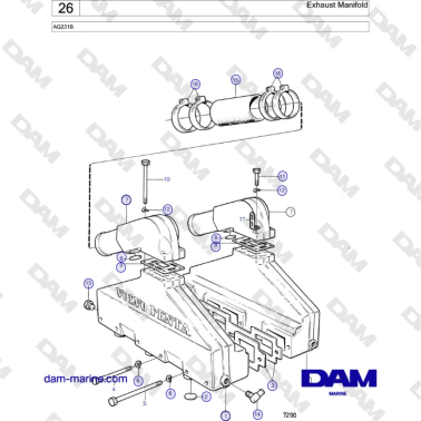 Volvo Penta AQ231B - Exhaust Manifold