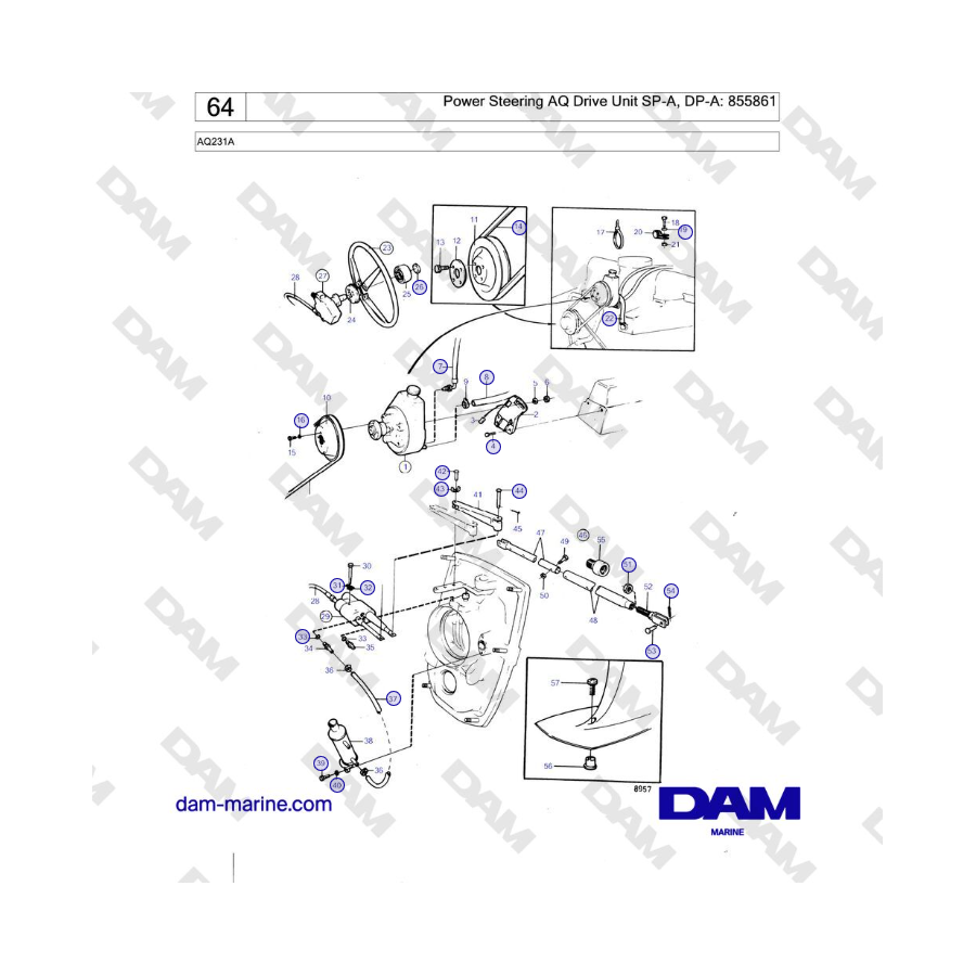 Volvo Penta AQ231A - Power Steering AQ Drive Unit SP-A, DP-A: 855861 Volvo Penta AQ231A - Power Steering AQ Drive Unit SP-A, DP-A: 855861