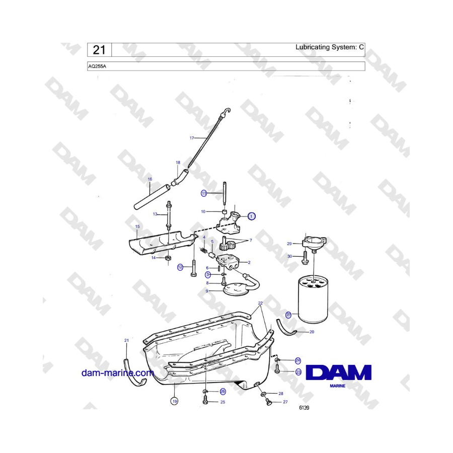 Volvo Penta AQ255A - Lubricating System: C