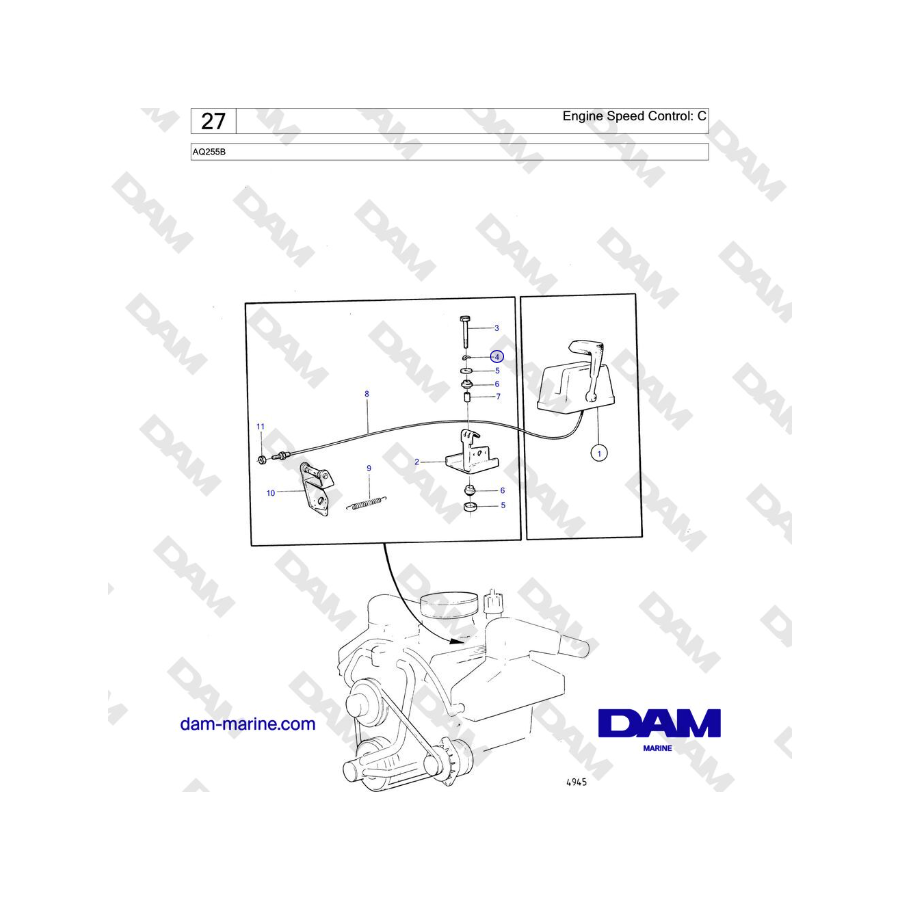 Volvo Penta AQ255B - Engine Speed Control: C