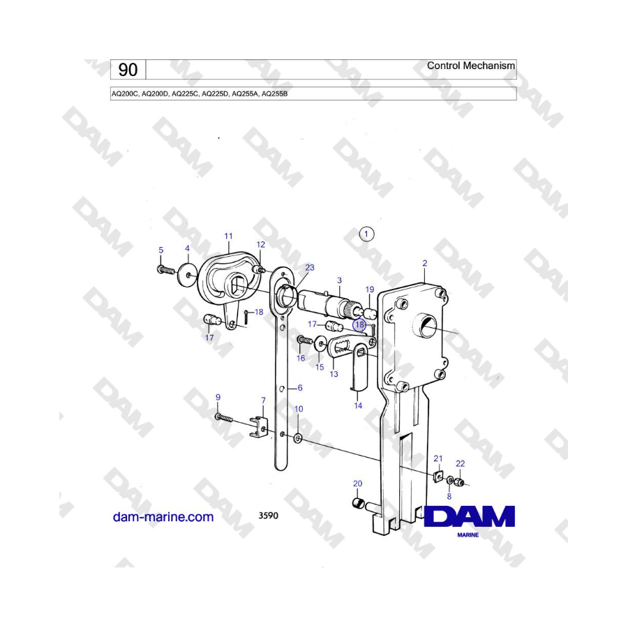 Volvo Penta AQ255A, AQ255B - Control Mechanism