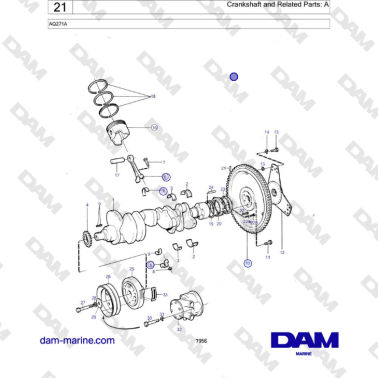 Volvo Penta AQ271A - Crankshaft and Related Parts: A