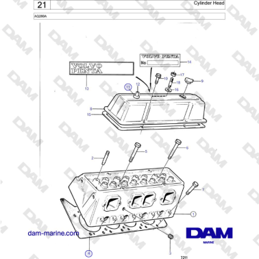 Volvo Penta AQ260A - Cylinder Head