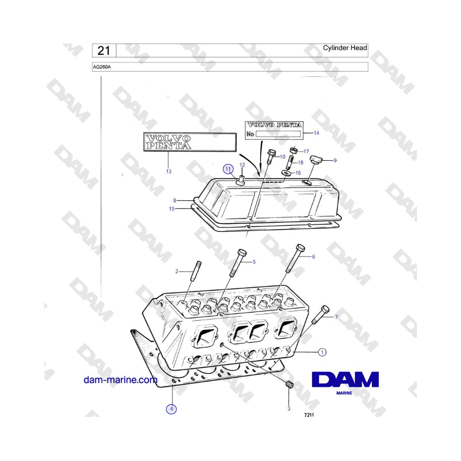 Volvo Penta AQ260A - Cylinder Head