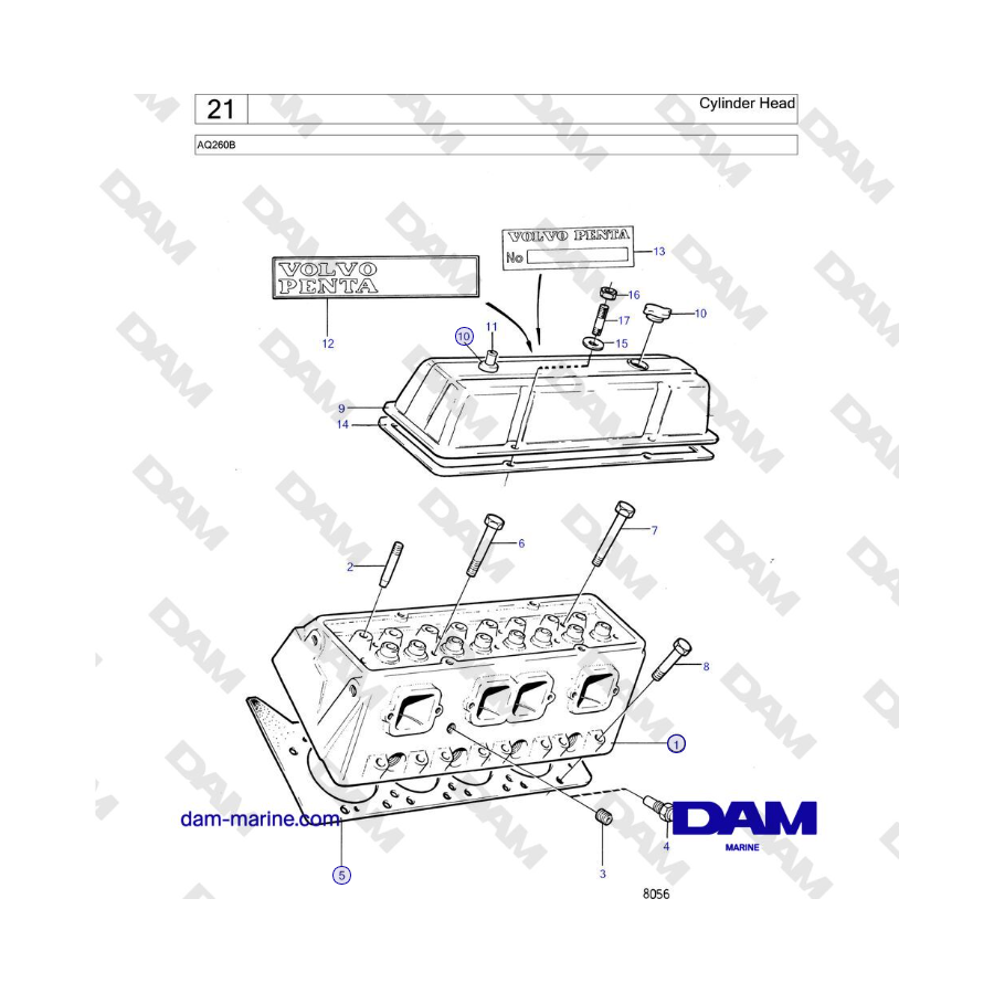 Volvo Penta AQ260B - Cylinder Head
