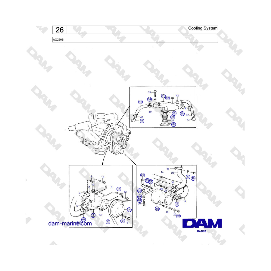 Volvo Penta AQ260B - Cooling System