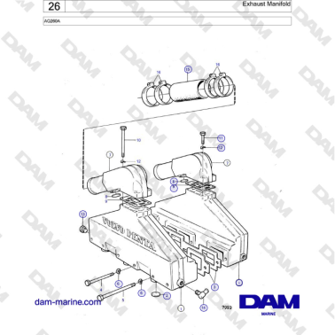 Volvo Penta AQ260A - Exhaust Manifold