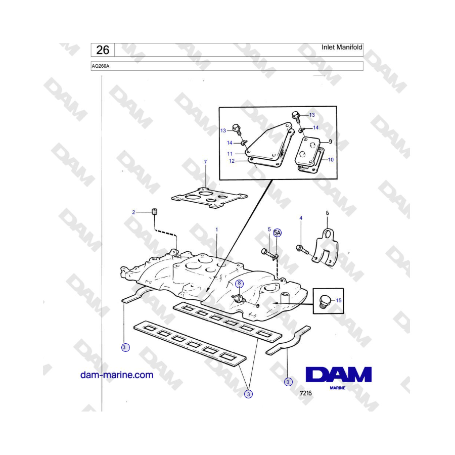 Volvo Penta AQ260A - Inlet Manifold