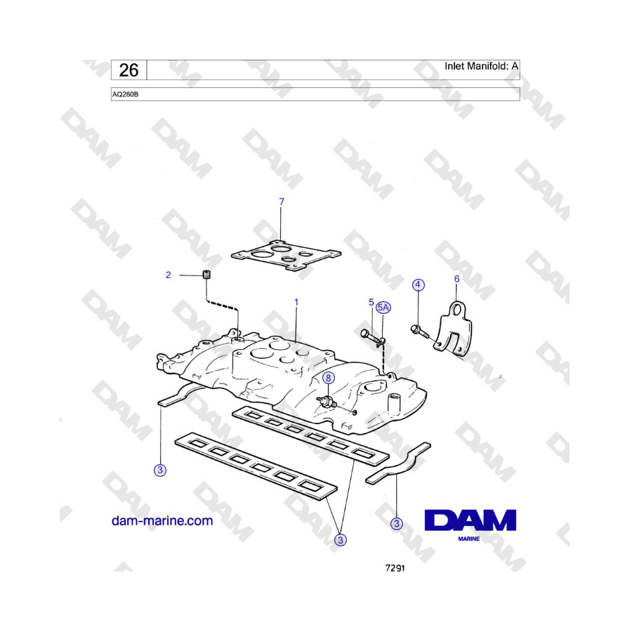 Volvo Penta AQ260B - Inlet Manifold: A