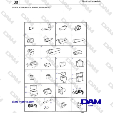 Volvo Penta AQ260A, AQ260B - Electrical Materials