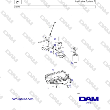 Volvo Penta AQ271B - Lubricating System: B