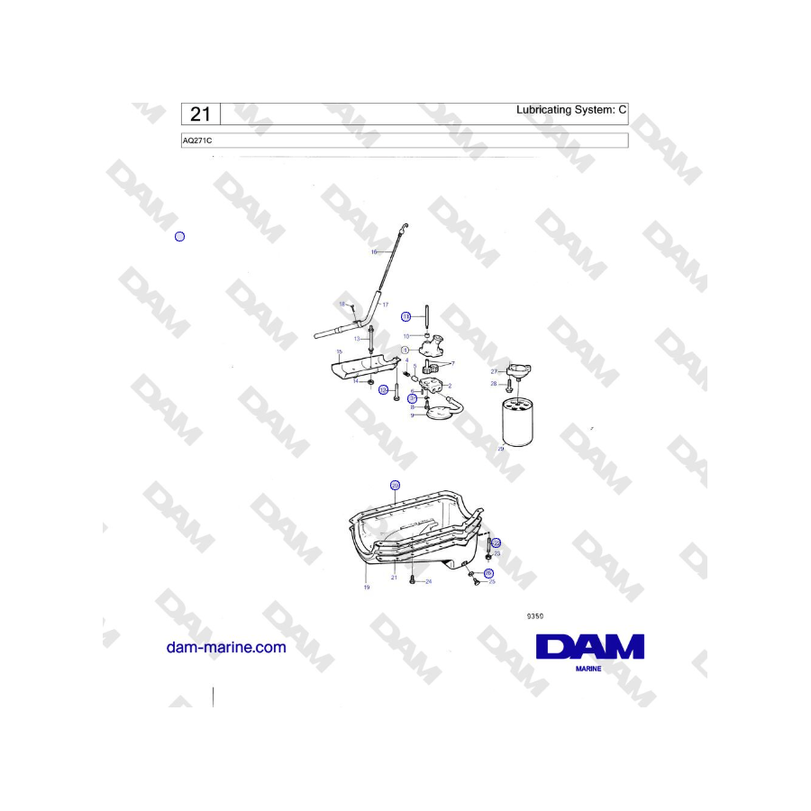 Volvo Penta AQ271C - Lubricating System: C
