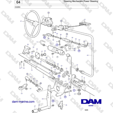 Volvo Penta AQ260A - Steering Mechanism Power Steering