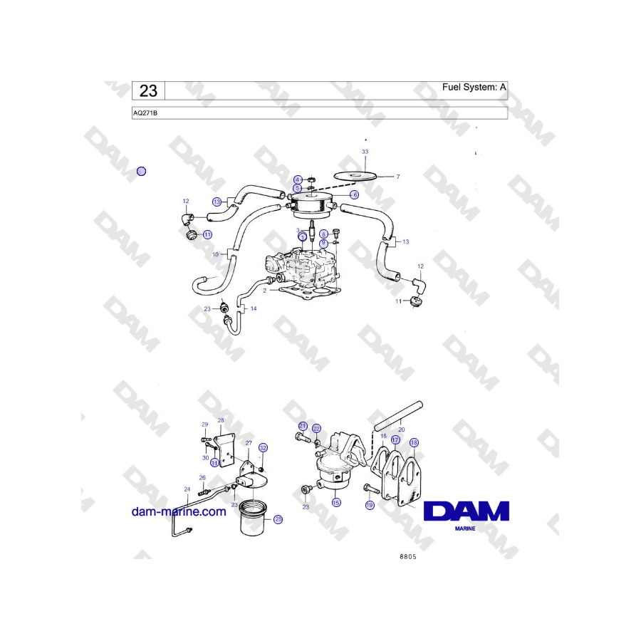 Volvo Penta AQ271B - Fuel System: A