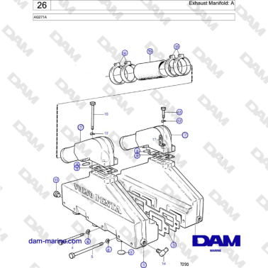 Volvo Penta AQ271A - Exhaust Manifold: A