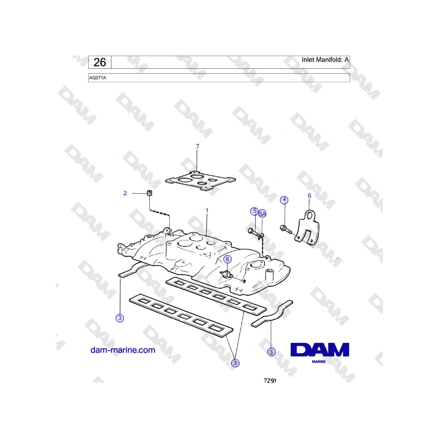Volvo Penta AQ271A - Colector de admisión: A