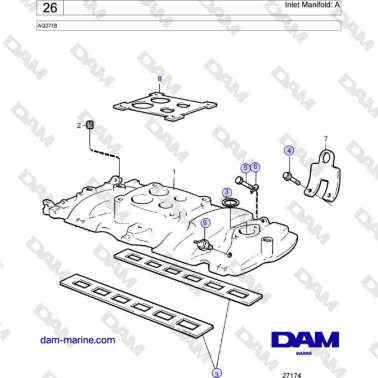Volvo Penta AQ271B - Inlet Manifold: A