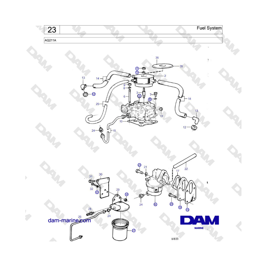 Volvo Penta AQ211 - Fuel System