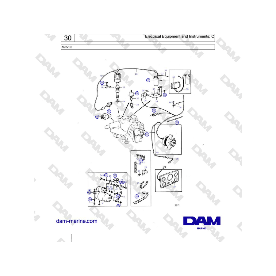 Volvo Penta AQ271B - Equipos e instrumentos eléctricos: B
