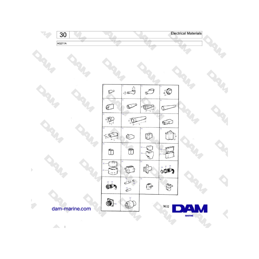 Volvo Penta AQ211 - Electrical Materials