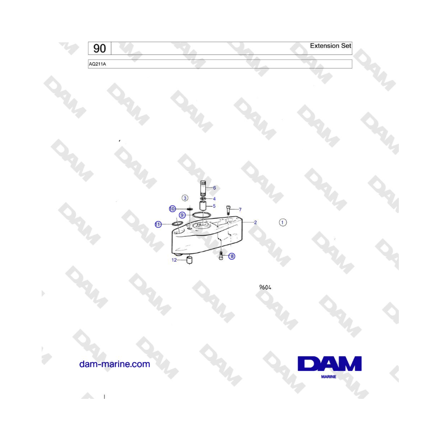 Volvo Penta AQ211A - Conjunto de extensión