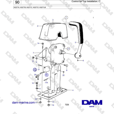 Volvo Penta AQ271 - Control for Top Installation: C