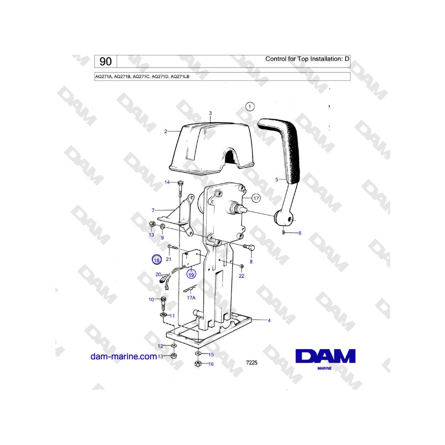 Volvo Penta AQ271 - Control para instalación superior: D